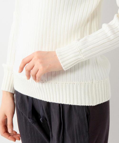 UNITED ARROWS（ユナイテッドアローズ）の「＜VONDEL（ボンデル）＞ ワイドリブ ニット ◆（ニット/セーター・レディース・ホワイト/ブラック・フリー）」の8枚目の写真