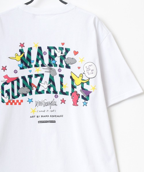 (What it isNt)ART BY MARKGONZALES(ワットイットイズント)の「(What it isNt) ART BY MARKGONZALES/(ワットイットイズント) アートバイマークゴンザレス ビッグシルエット バックプリント カレッジ グラフィック イラスト Tシャツ(Tシャツ/カットソー・メンズ・ホワイト/ライトグレー/ブラック・M/L/XL)」の1枚目の写真