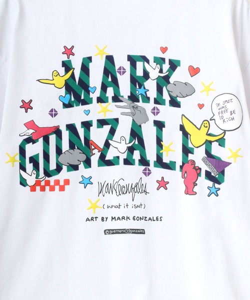 (What it isNt)ART BY MARKGONZALES(ワットイットイズント)の「(What it isNt) ART BY MARKGONZALES/(ワットイットイズント) アートバイマークゴンザレス ビッグシルエット バックプリント カレッジ グラフィック イラスト Tシャツ(Tシャツ/カットソー・メンズ・ホワイト/ライトグレー/ブラック・M/L/XL)」の11枚目の写真