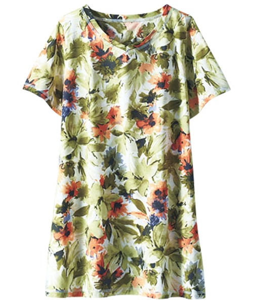 BELLUNA PLUS(ベルーナ)の「美人顔シルエットプリントプルオーバー(Tシャツ/カットソー・レディース・ブラック/ターコイズブルー/その他1/その他2/グリーン系その他・X-LARGE/MEDIUM/LARGE)」の6枚目の写真