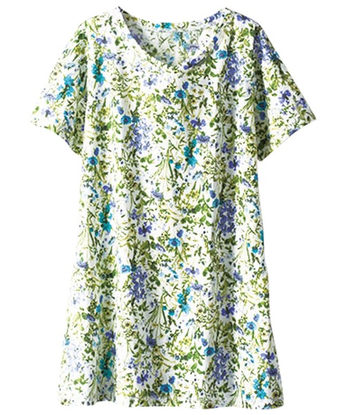 BELLUNA PLUS(ベルーナ)の「美人顔シルエットプリントプルオーバー(Tシャツ/カットソー・レディース・ブラック/ターコイズブルー/その他1/その他2/グリーン系その他・X-LARGE/MEDIUM/LARGE)」の7枚目の写真