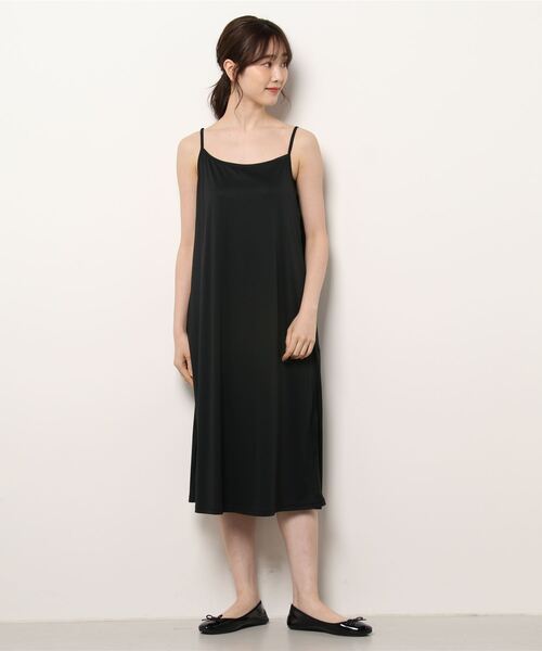STRAWBERRY-FIELDS（ストロベリーフィールズ）の「Ｐｅトリコットアンダードレス　ワンピース（ワンピース・レディース・ブラック/ベージュ・2）」の2枚目の写真