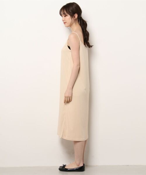 STRAWBERRY-FIELDS（ストロベリーフィールズ）の「Ｐｅトリコットアンダードレス　ワンピース（ワンピース・レディース・ブラック/ベージュ・2）」の4枚目の写真