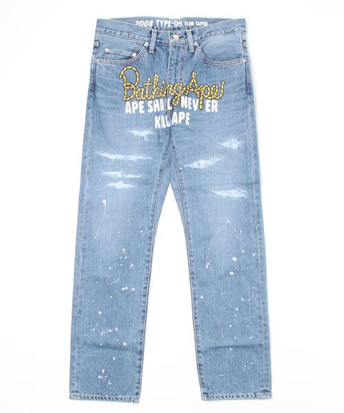 A BATHING APE（アベイシングエイプ）の「TYPE-05 DRIP DENIM PANTS M
