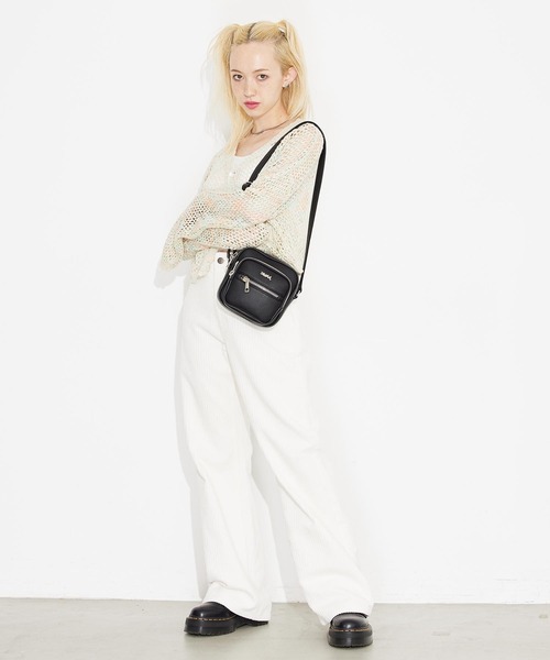 X-girl（エックスガール）の「OPENWORK KNIT CARDIGAN（カーディガン/ボレロ・レディース・グレー/マルチ/イエロー・ONE SIZE）」の7枚目の写真