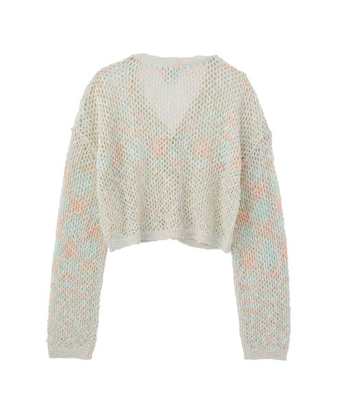 X-girl（エックスガール）の「OPENWORK KNIT CARDIGAN（カーディガン/ボレロ・レディース・グレー/マルチ/イエロー・ONE SIZE）」の12枚目の写真