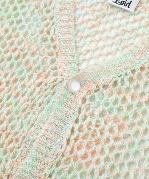 X-girl（エックスガール）の「OPENWORK KNIT CARDIGAN（カーディガン/ボレロ・レディース・グレー/マルチ/イエロー・ONE SIZE）」の14枚目の写真