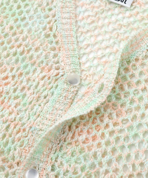 X-girl（エックスガール）の「OPENWORK KNIT CARDIGAN（カーディガン/ボレロ・レディース・グレー/マルチ/イエロー・ONE SIZE）」の15枚目の写真