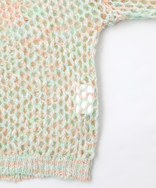 X-girl（エックスガール）の「OPENWORK KNIT CARDIGAN