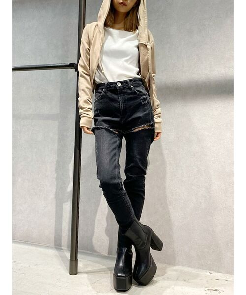 GYDA（ジェイダ）の「BASICショートパーカー（パーカー・レディース・ブラック/グレー/オフホワイト/ベージュ・FREE）」の7枚目の写真