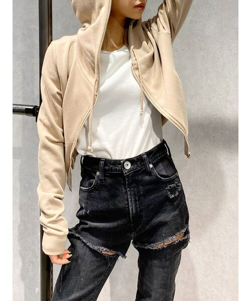 GYDA（ジェイダ）の「BASICショートパーカー（パーカー・レディース・ブラック/グレー/オフホワイト/ベージュ・FREE）」の10枚目の写真