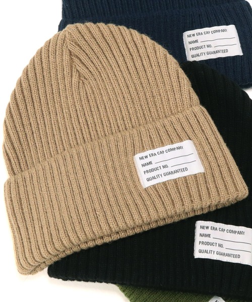 NEW ERA（ニューエラ）の「ニューエラ ニット帽 ミリタリーパッチ リブ（ニットキャップ/ビーニー・メンズ・ブラック/ベージュ/ネイビー/カーキ・FREE）」の2枚目の写真