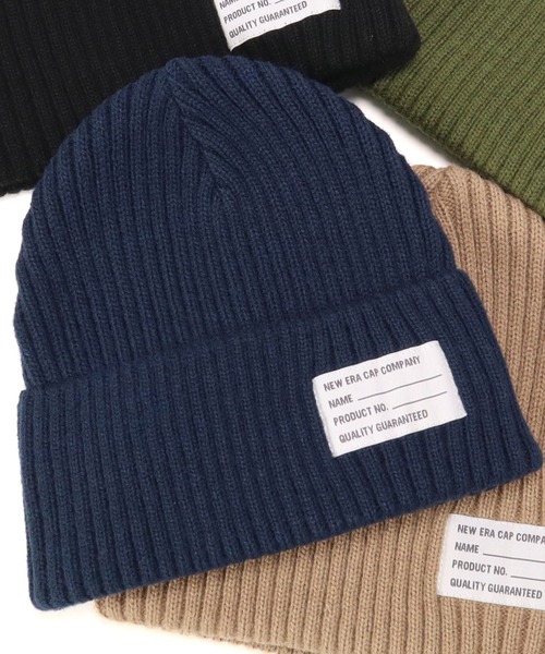 NEW ERA（ニューエラ）の「ニューエラ ニット帽 ミリタリーパッチ リブ（ニットキャップ/ビーニー・メンズ・ブラック/ベージュ/ネイビー/カーキ・FREE）」の4枚目の写真