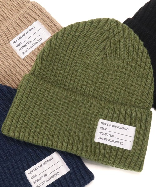 NEW ERA（ニューエラ）の「ニューエラ ニット帽 ミリタリーパッチ リブ（ニットキャップ/ビーニー・メンズ・ブラック/ベージュ/ネイビー/カーキ・FREE）」の3枚目の写真