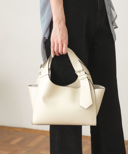 SENSE OF PLACE by URBAN RESEARCH（センスオブプレイスバイアーバンリサーチ）の「ミニクリテトートバッグ（トートバッグ・レディース・ブラック/アイボリー/ライトベージュ/ライトブルー・ONE）」の2枚目の写真