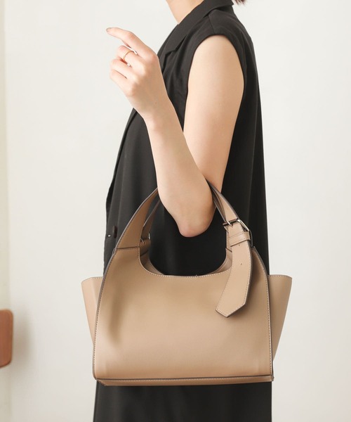 SENSE OF PLACE by URBAN RESEARCH（センスオブプレイスバイアーバンリサーチ）の「ミニクリテトートバッグ（トートバッグ・レディース・ブラック/アイボリー/ライトベージュ/ライトブルー・ONE）」の5枚目の写真