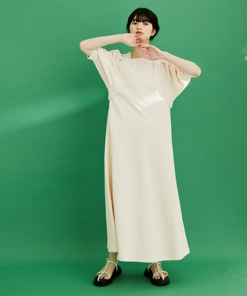 ADAM ET ROPE'（アダムエロペ）の「【WEB限定】レイヤードライクフレアワンピース（ワンピース・レディース・キナリ/ブラック・FREE）」の16枚目の写真