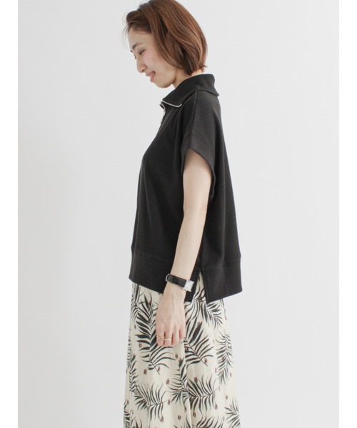 Lugnoncure(ルノンキュール)の「ハーフジップトップス【セットアップ】(Tシャツ/カットソー・レディース・ブラック/オレンジ/キナリ・フリ-)」の15枚目の写真