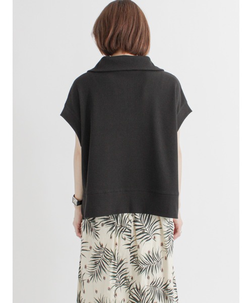 Lugnoncure(ルノンキュール)の「ハーフジップトップス【セットアップ】(Tシャツ/カットソー・レディース・ブラック/オレンジ/キナリ・フリ-)」の5枚目の写真