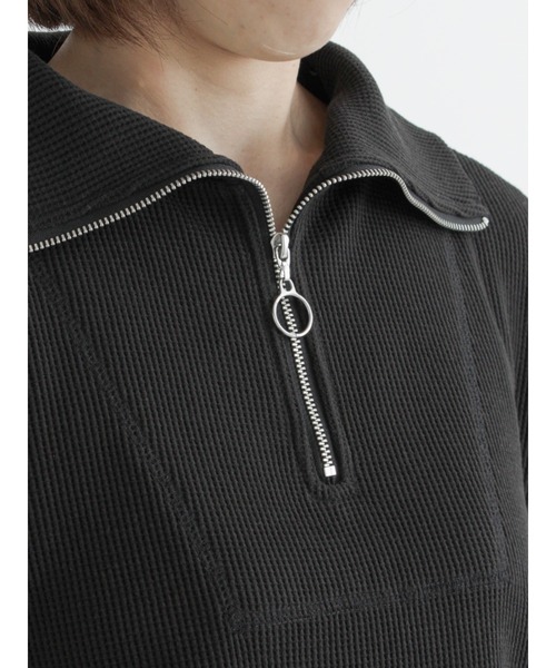 Lugnoncure(ルノンキュール)の「ハーフジップトップス【セットアップ】(Tシャツ/カットソー・レディース・ブラック/オレンジ/キナリ・フリ-)」の6枚目の写真