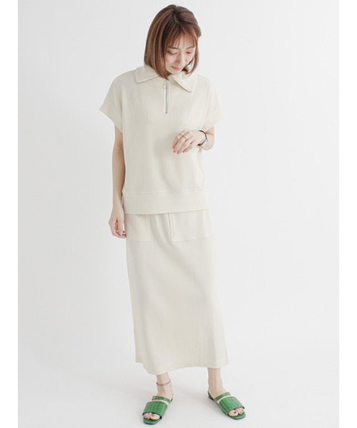 Lugnoncure(ルノンキュール)の「ハーフジップトップス【セットアップ】(Tシャツ/カットソー・レディース・ブラック/オレンジ/キナリ・フリ-)」の13枚目の写真