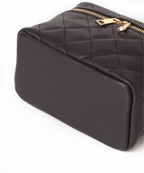【美品】MILOS ミロス　キルティング2wayバニティバッグ　ショルダー　黒 美品】MILOS ミロス キルティング2wayバニティバッグ ショルダー