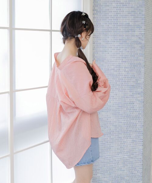 ems excite（エムズエキサイト）の「ストライプシアーSH（シャツ/ブラウス・レディース・グリーン系その他/イエロー系その他/レッド系その他・FREE）」の11枚目の写真