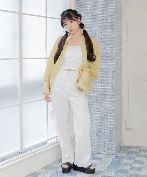 ems excite（エムズエキサイト）の「ストライプシアーSH（シャツ/ブラウス・レディース・グリーン系その他/イエロー系その他/レッド系その他・FREE）」の19枚目の写真