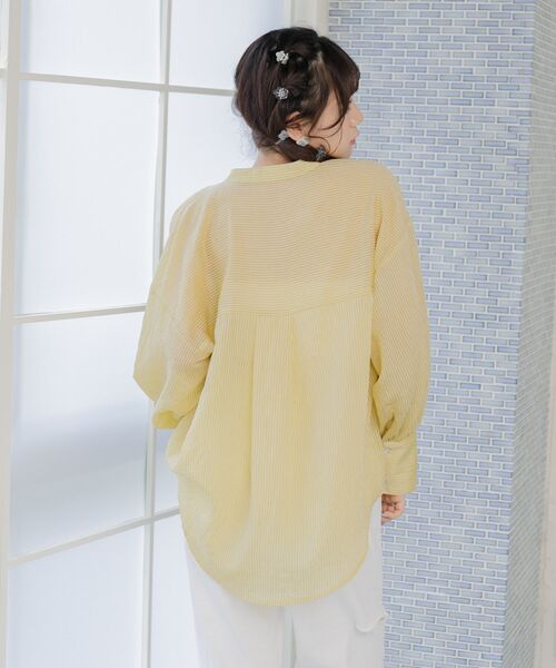 ems excite（エムズエキサイト）の「ストライプシアーSH（シャツ/ブラウス・レディース・グリーン系その他/イエロー系その他/レッド系その他・FREE）」の15枚目の写真