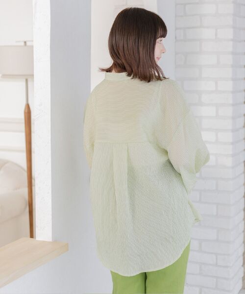 ems excite（エムズエキサイト）の「ストライプシアーSH（シャツ/ブラウス・レディース・グリーン系その他/イエロー系その他/レッド系その他・FREE）」の16枚目の写真