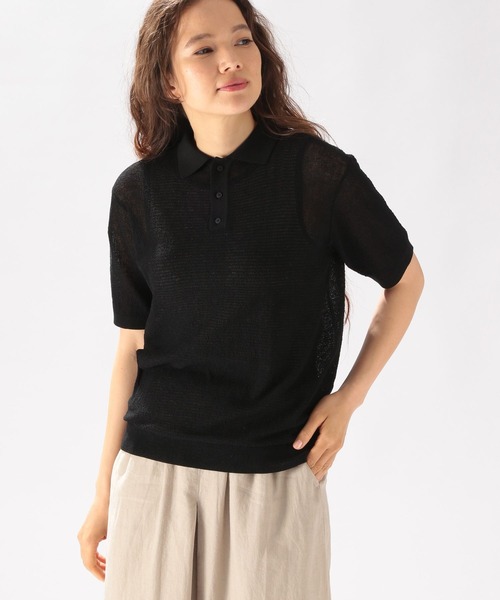 niko and...（ニコアンド）の「シアーニットポロプルオーバー（ポロシャツ・レディース・ブラック/オレンジ/アイボリー・MEDIUM/LARGE）」の10枚目の写真