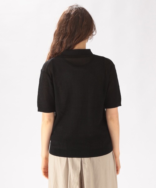 niko and...（ニコアンド）の「シアーニットポロプルオーバー（ポロシャツ・レディース・ブラック/オレンジ/アイボリー・MEDIUM/LARGE）」の12枚目の写真