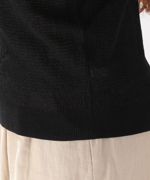 niko and...（ニコアンド）の「シアーニットポロプルオーバー（ポロシャツ・レディース・ブラック/オレンジ/アイボリー・MEDIUM/LARGE）」の5枚目の写真