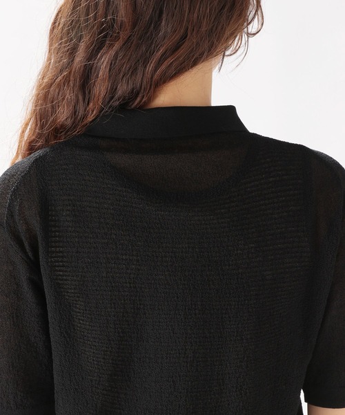 niko and...（ニコアンド）の「シアーニットポロプルオーバー（ポロシャツ・レディース・ブラック/オレンジ/アイボリー・MEDIUM/LARGE）」の11枚目の写真