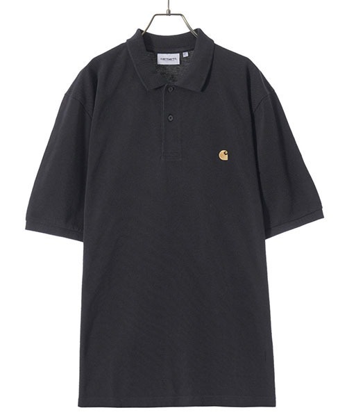 Carhartt WIP（カーハートダブリューアイピー）の「Carhartt WIP / カーハート ワークインプログレス：S/S　CHASE　PIQUE POLO：I023807[WAX]（ポロシャツ・メンズ・ブラック×ゴールド/ヘザーグレー・XL/S/M）」の11枚目の写真