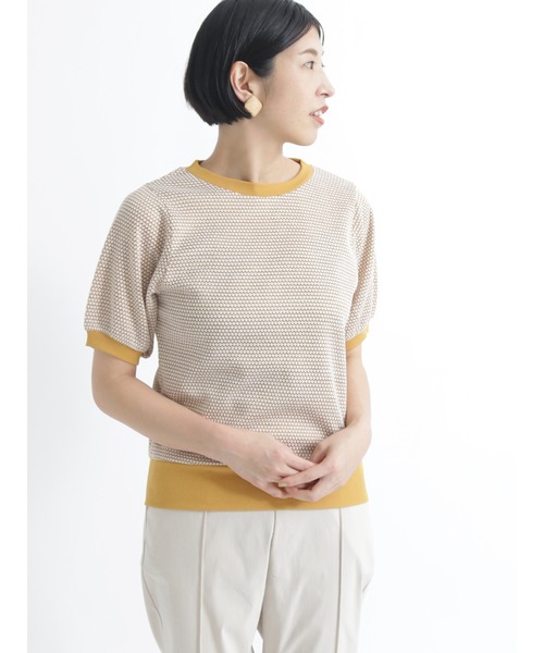 Lugnoncure(ルノンキュール)の「ジャカードカットソー(Tシャツ/カットソー・レディース・ブラック/イエロー/ブルー・フリ-)」の3枚目の写真