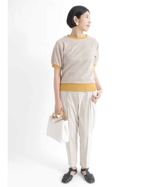 Lugnoncure(ルノンキュール)の「ジャカードカットソー(Tシャツ/カットソー・レディース・ブラック/イエロー/ブルー・フリ-)」の7枚目の写真