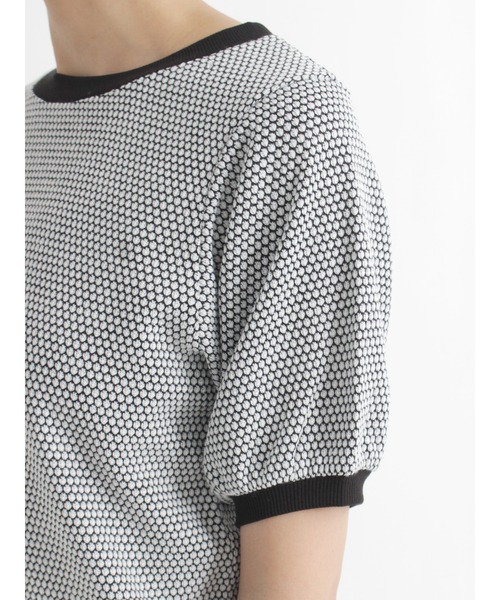 Lugnoncure(ルノンキュール)の「ジャカードカットソー(Tシャツ/カットソー・レディース・ブラック/イエロー/ブルー・フリ-)」の12枚目の写真