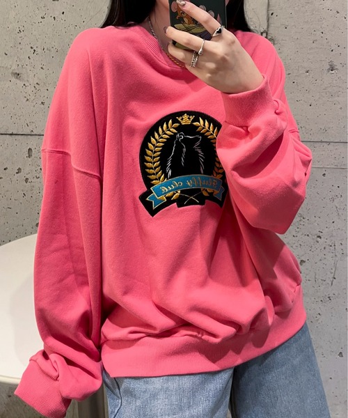 EPIMI E'PIMMY（エピミエピミー）の「ボアシシュウエンブレムスウェット（スウェット・レディース・ブラック/ピンク/グリーン/オートミール・MEDIUM）」の4枚目の写真