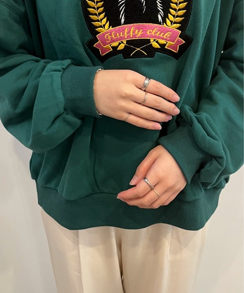 EPIMI E'PIMMY（エピミエピミー）の「ボアシシュウエンブレムスウェット（スウェット・レディース・ブラック/ピンク/グリーン/オートミール・MEDIUM）」の16枚目の写真