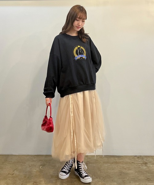 EPIMI E'PIMMY（エピミエピミー）の「ボアシシュウエンブレムスウェット（スウェット・レディース・ブラック/ピンク/グリーン/オートミール・MEDIUM）」の6枚目の写真