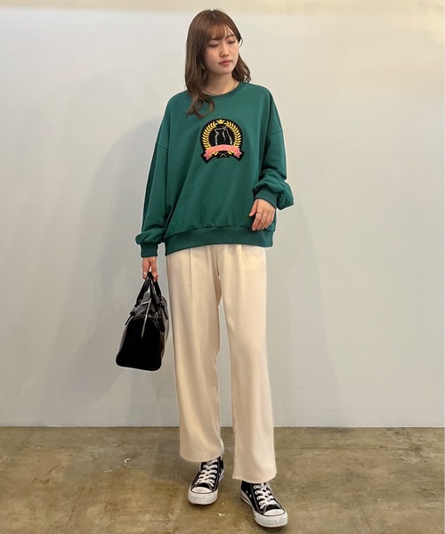 EPIMI E'PIMMY（エピミエピミー）の「ボアシシュウエンブレムスウェット（スウェット・レディース・ブラック/ピンク/グリーン/オートミール・MEDIUM）」の10枚目の写真