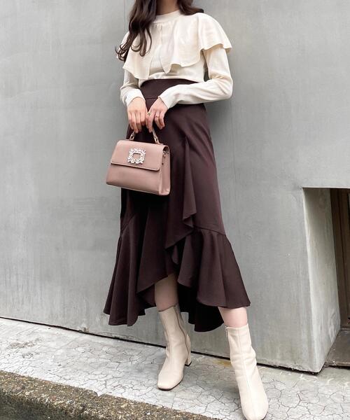 INGNI(イング)の「ラップイレヘムスカート(スカート・レディース・ブラック/ブラウン/グレー系その他/ブルー系その他2/ボルドー・FREE)」の13枚目の写真