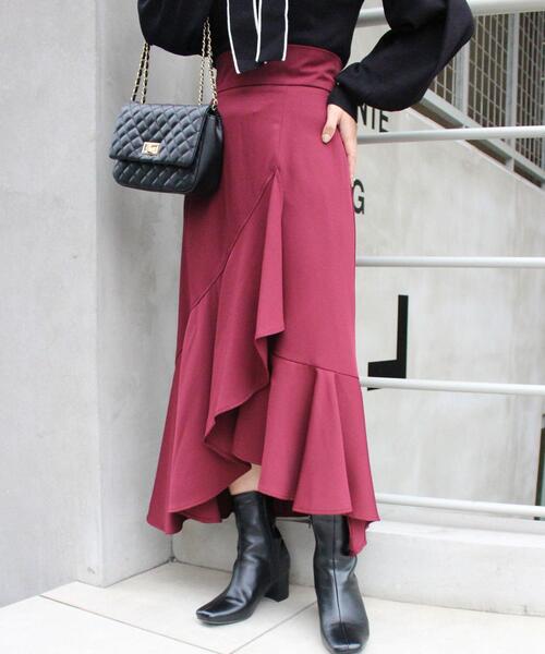 INGNI(イング)の「ラップイレヘムスカート(スカート・レディース・ブラック/ブラウン/グレー系その他/ブルー系その他2/ボルドー・FREE)」の16枚目の写真