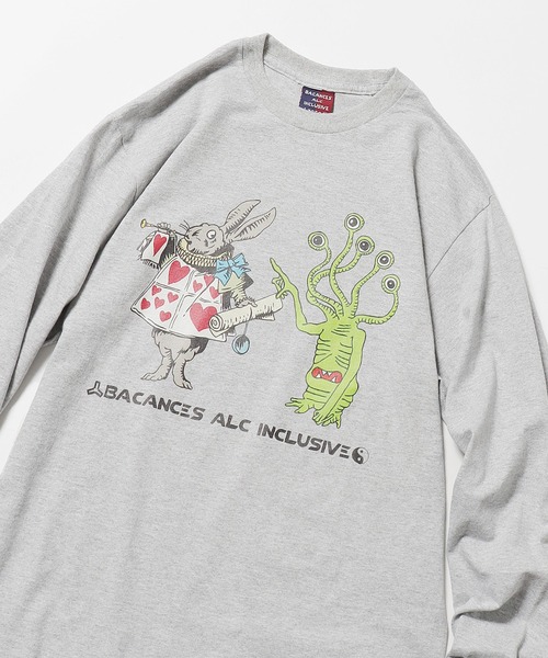 AlexanderLeeChang（アレキサンダーリーチャン）の「BACANCES ALL INCLUSIVE×AlexanderLeeChang/バカンス・オールインクルーシブ×アレキサンダーリーチャン BLC L/S T ALEX RABBIT（Tシャツ/カットソー・メンズ・ホワイト/グレー/ゴールド・M/L/XL）」の3枚目の写真