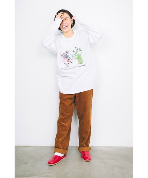 AlexanderLeeChang（アレキサンダーリーチャン）の「BACANCES ALL INCLUSIVE×AlexanderLeeChang/バカンス・オールインクルーシブ×アレキサンダーリーチャン BLC L/S T ALEX RABBIT（Tシャツ/カットソー・メンズ・ホワイト/グレー/ゴールド・M/L/XL）」の4枚目の写真