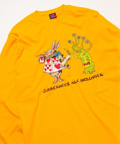 AlexanderLeeChang（アレキサンダーリーチャン）の「BACANCES ALL INCLUSIVE×AlexanderLeeChang/バカンス・オールインクルーシブ×アレキサンダーリーチャン BLC L/S T ALEX RABBIT（Tシャツ/カットソー・メンズ・ホワイト/グレー/ゴールド・M/L/XL）」の5枚目の写真