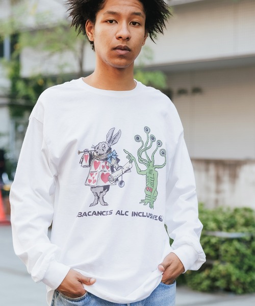 AlexanderLeeChang（アレキサンダーリーチャン）の「BACANCES ALL INCLUSIVE×AlexanderLeeChang/バカンス・オールインクルーシブ×アレキサンダーリーチャン BLC L/S T ALEX RABBIT（Tシャツ/カットソー・メンズ・ホワイト/グレー/ゴールド・M/L/XL）」の13枚目の写真