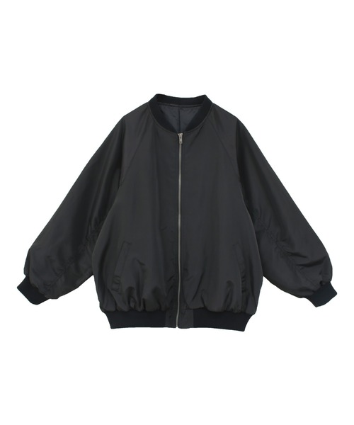 Social GIRL（ソーシャルガール）の「シャーリングMA-1ブルゾン（MA-1・レディース・ブラック/オフホワイト/カーキ・M/L）」の4枚目の写真