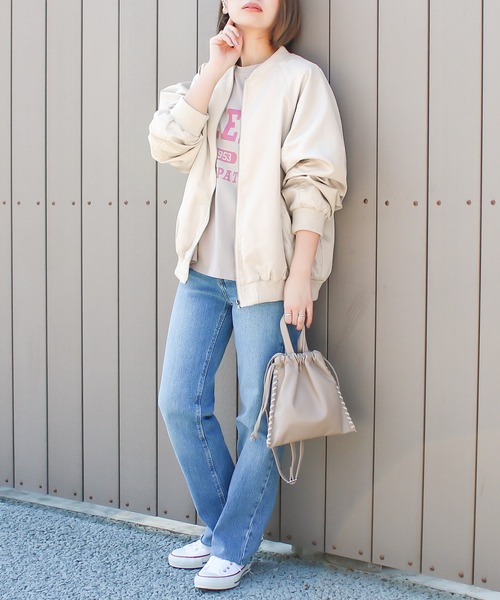 Social GIRL（ソーシャルガール）の「シャーリングMA-1ブルゾン（MA-1・レディース・ブラック/オフホワイト/カーキ・M/L）」の16枚目の写真